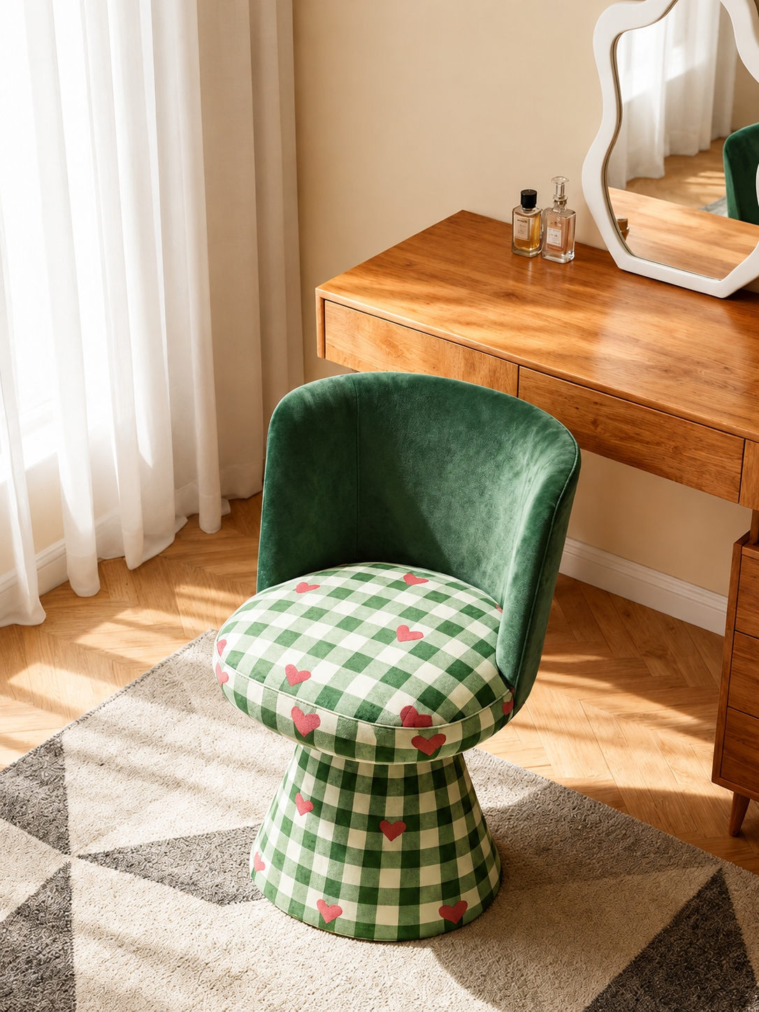Vintage Glam Swivel Vanity Chair