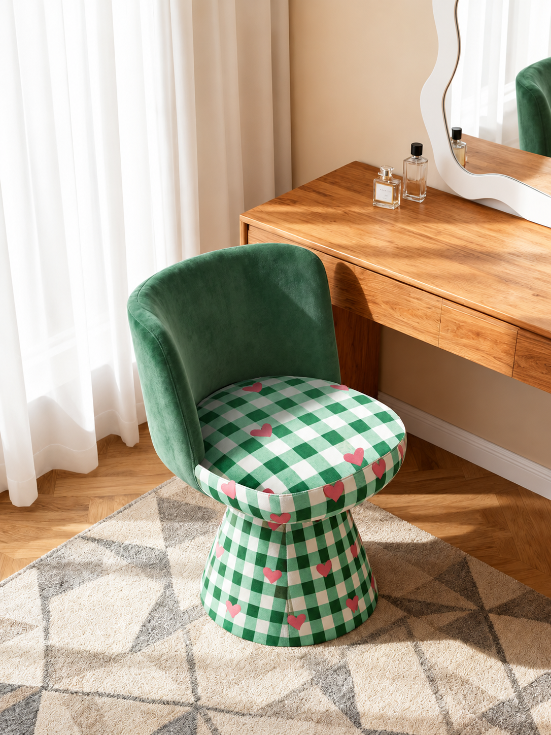Vintage Glam Swivel Vanity Chair