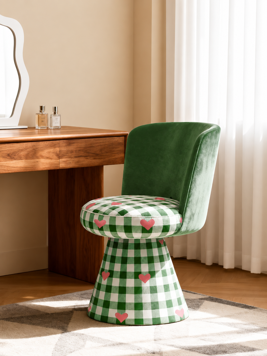 Vintage Glam Swivel Vanity Chair